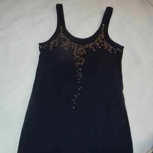 MOSSIMO Black Tank Top With  (CLEAR) SEQUINS Sz:  S